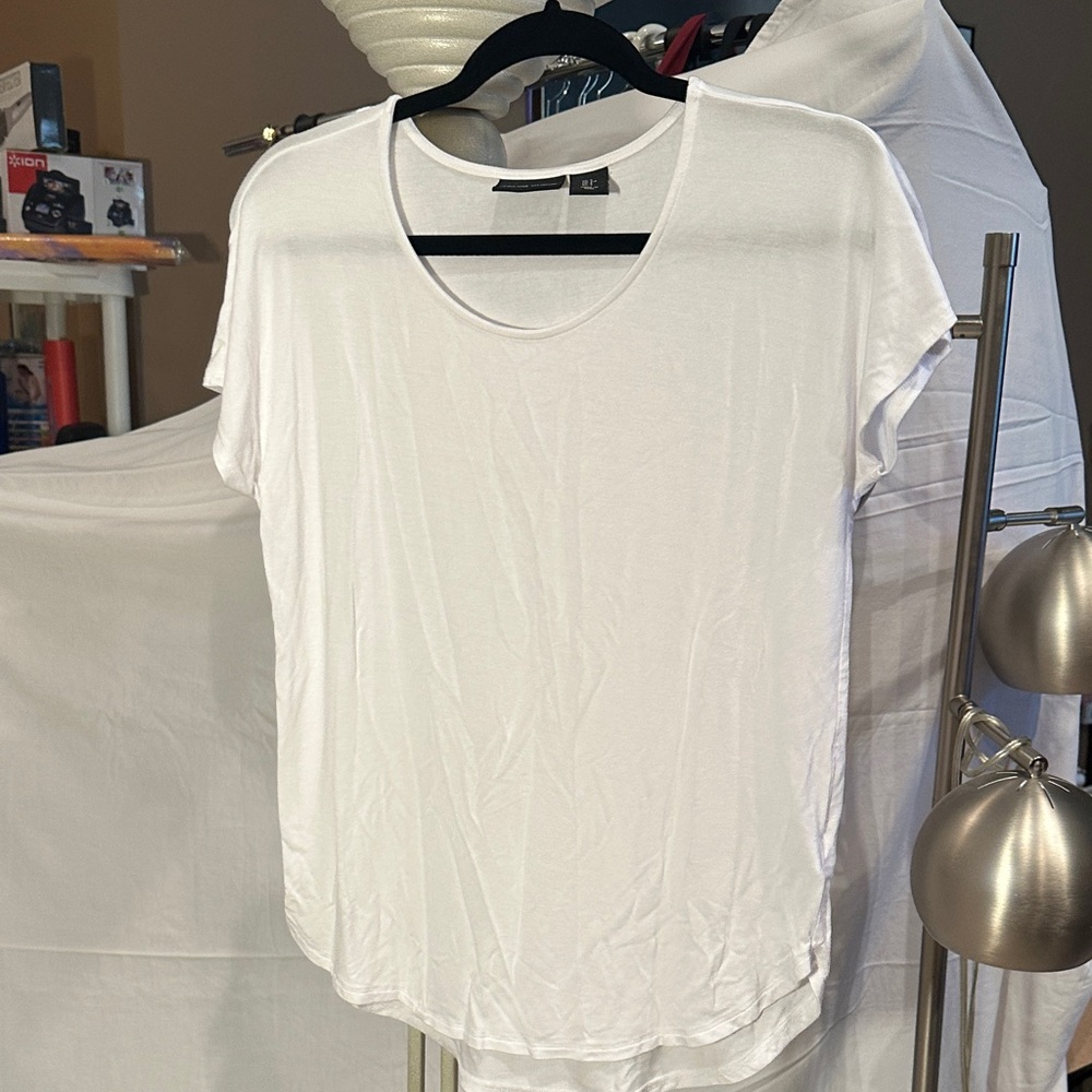 Adrienne Vittadini White Short Sleeve Tee, Small